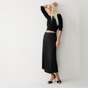 Jcrew pleated silk midi skirt Black, size Small
